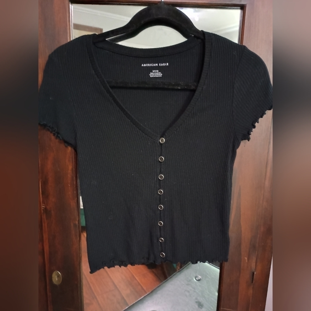 American Eagle button down Crop Top